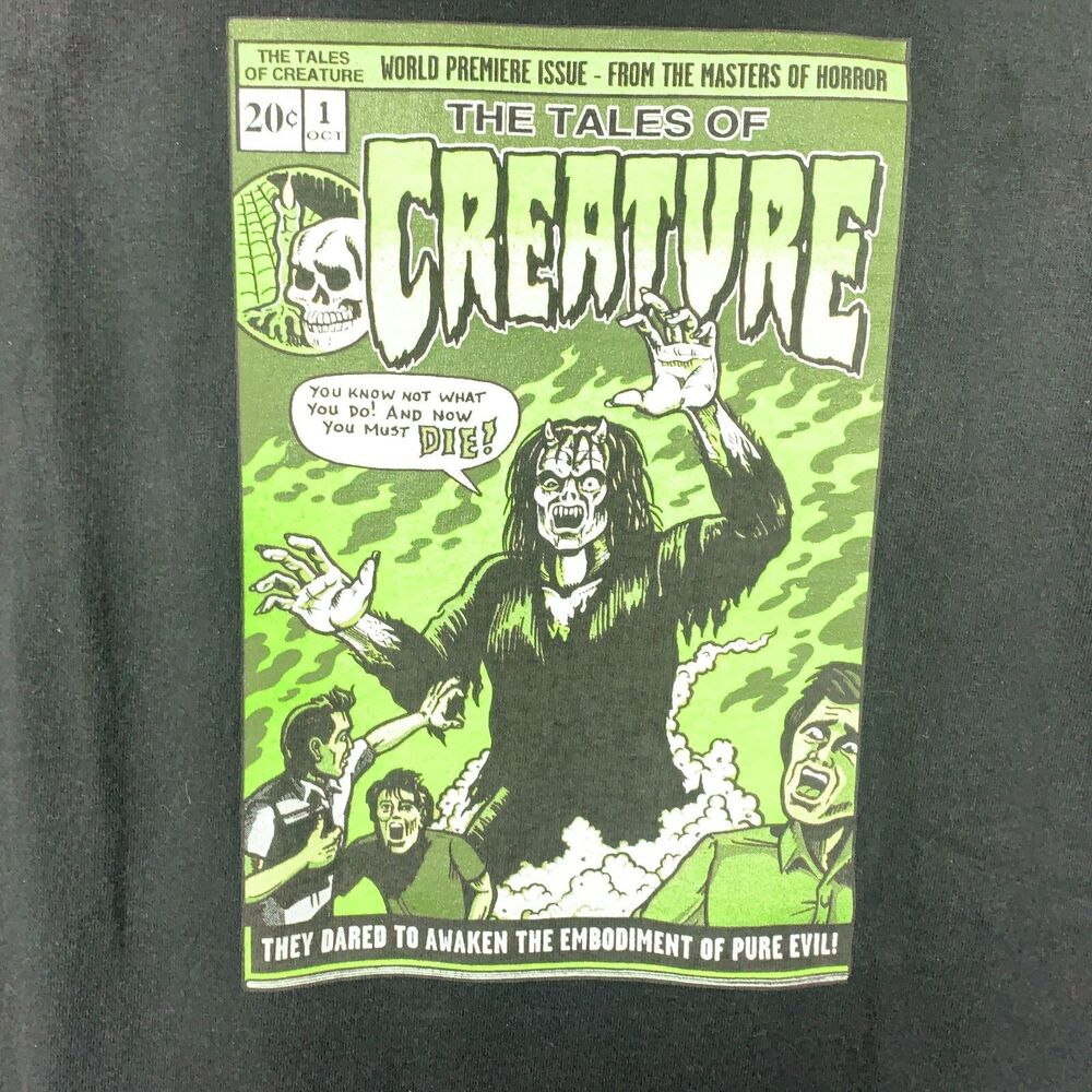 VTG NHS CREATURE Black/Green S/S T-Shirt Men's Sz M "The Tales Of Creature" - Picture 3 of 6